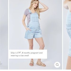 Ingrid + Isabel denim maternity shortalls size M
